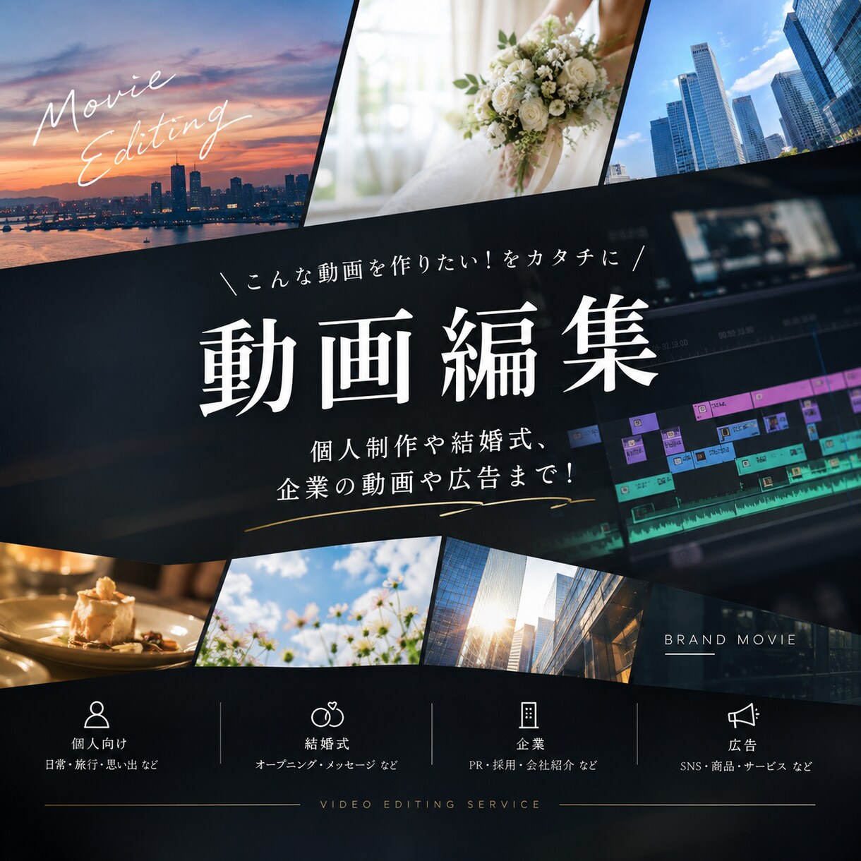 こんな動画を作ってほしい！をお気軽にご相談できます 結婚式、企業で使用する動画、個人制作、広告、SNS イメージ1