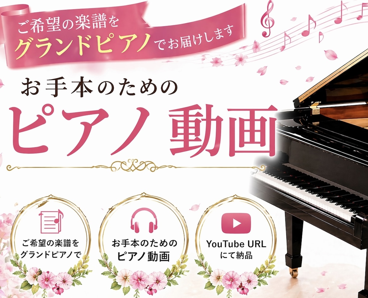 ご希望の曲を真上からの撮影でピアノ動画を提供します 4K動画をYouTubeの非公開URLリンクでお送りします♪ イメージ1