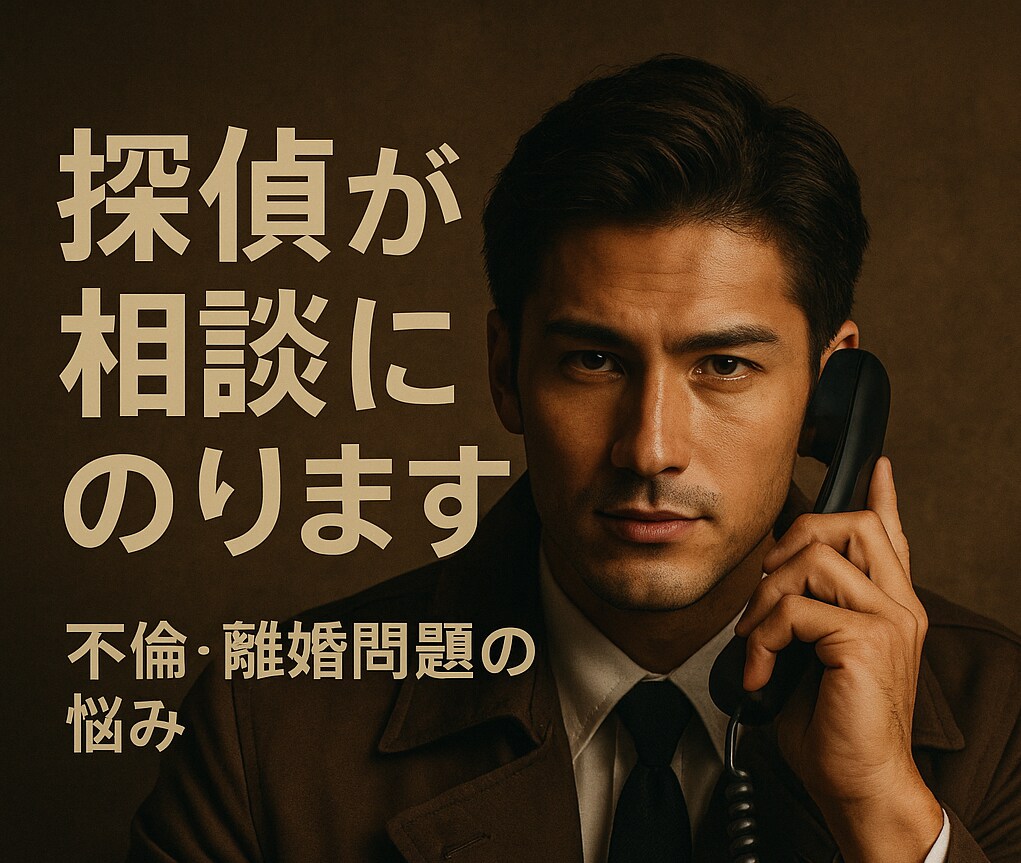 不倫や浮気・離婚問題の悩みを「現役探偵」が聞きます 10年の法律事務経験×探偵視点で安心相談 イメージ1