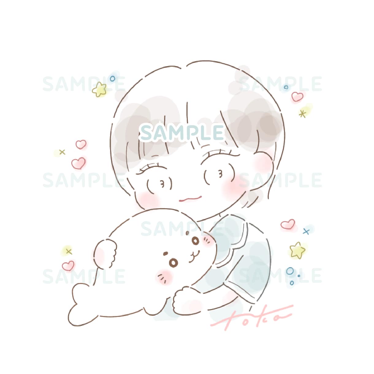 1人用♡お写真からゆるふわ似顔絵をお描きします 記念日のプレゼントや思い出作りにどうぞ♪ イメージ3