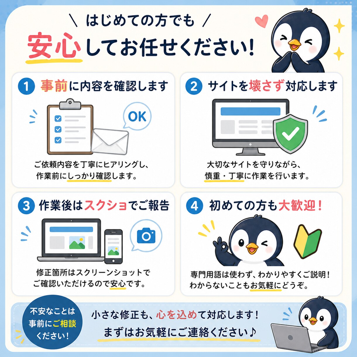 WordPress修正・更新を相談承ります 文字修正・画像差替え・放置HP更新も対応 イメージ4