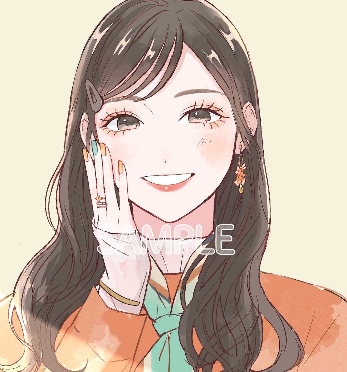 キラキラで透明感のある人物イラストを描きます SNSアイコンにおすすめ！似顔絵も大歓迎です◎ イメージ5