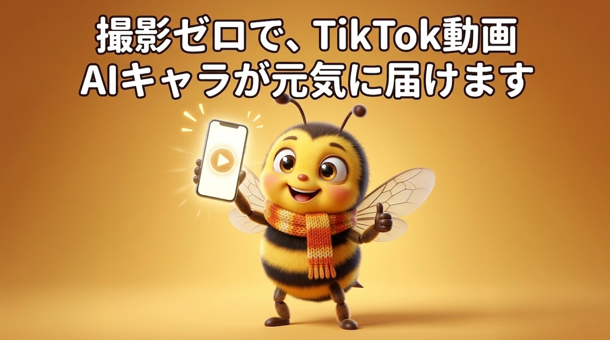 撮影なしでTikTok動画を作ります AIキャラで顔出し・出演者不要、月4本作ります イメージ1