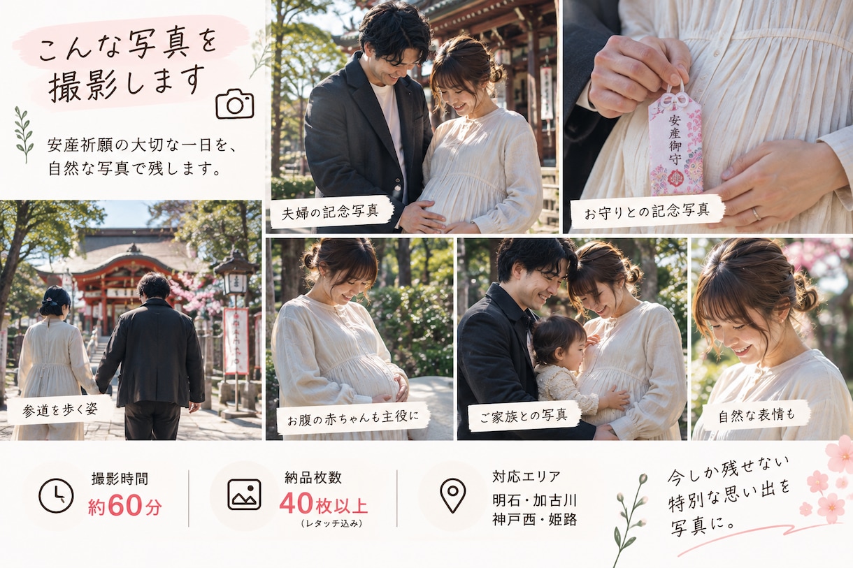 戌の日・安産祈願の家族写真を出張撮影します まだ会えない赤ちゃんとの、最初の家族写真を残します イメージ2