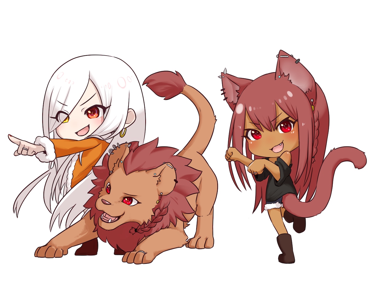 YouTubeスタンプ、ちびキャラ描きます ギャル、ヤンキー、獣人、ケモノ、ケモミミキャラが得意です！ イメージ6
