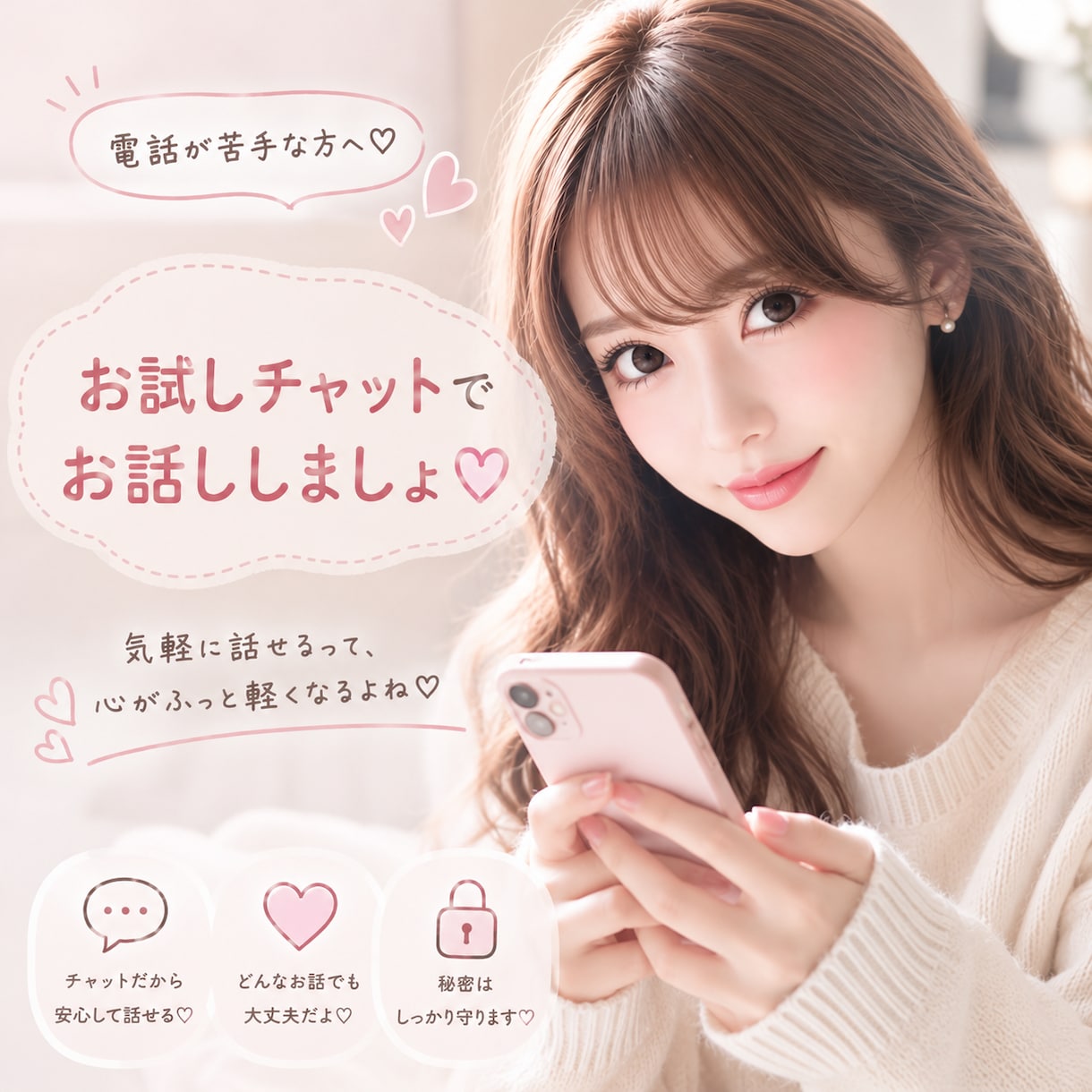 いきなり電話は躊躇って方向け✨チャット承ります 暇つぶし、お試し、軽く相談、短時間、あなたに合わせます❤️ イメージ1
