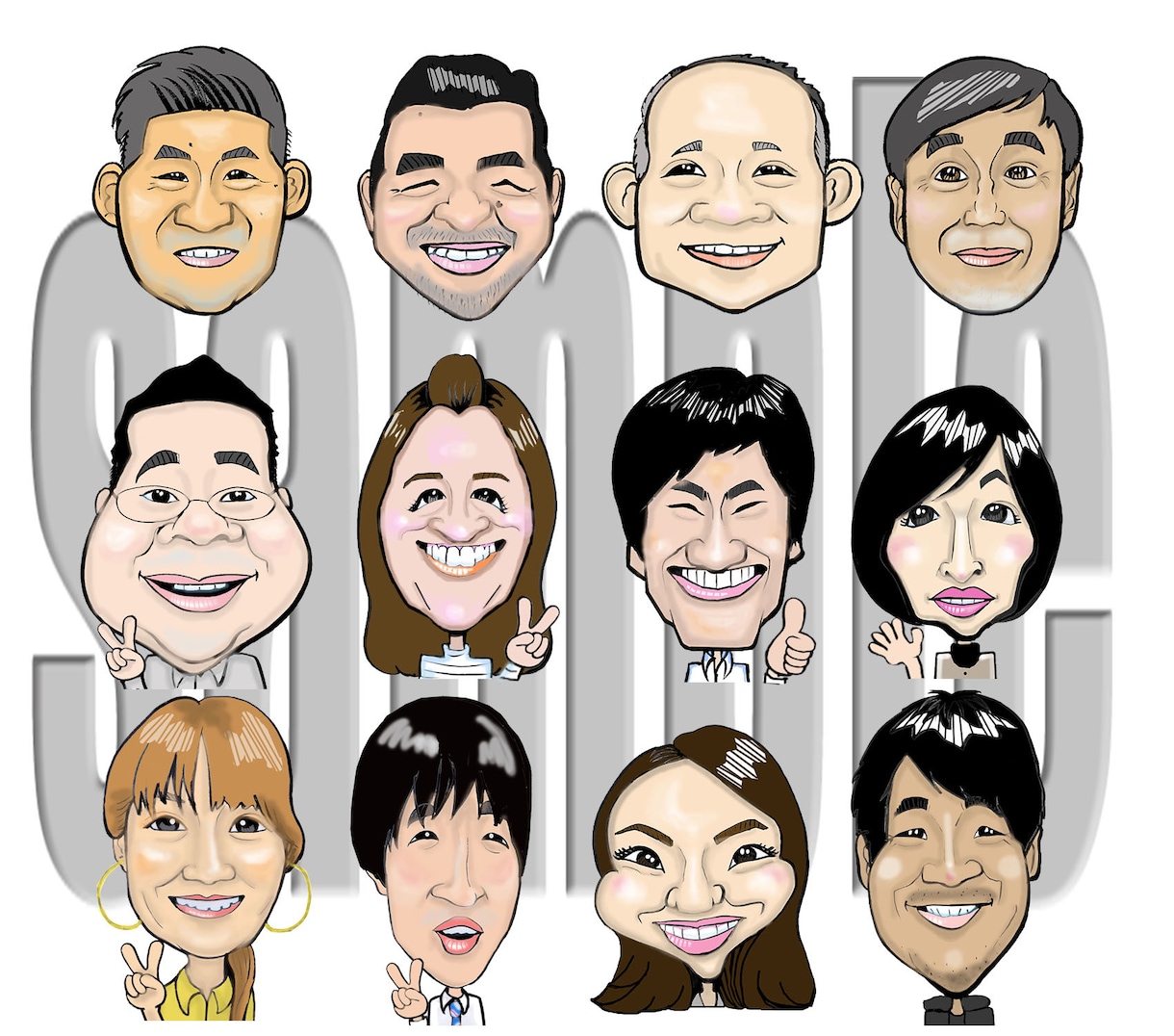 まるでスルメ！味のある笑顔の似顔絵描きます 似顔絵で印象づけ大！SNSアイコン名刺スタッフ紹介にオススメ イメージ5