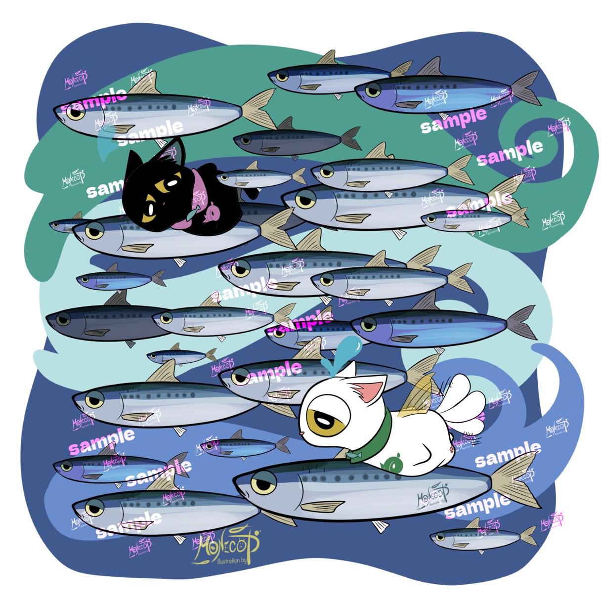 魚や水の生き物イラスト描きます アイコンやサムネに！最短2日で納品可能 イメージ1