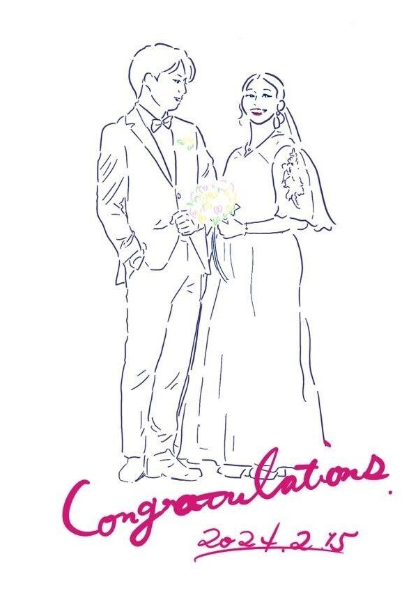 結婚式の写真からこのような絵に出来ます 結婚式の写真からオシャレイラストの様にしてみませんか？ イメージ1