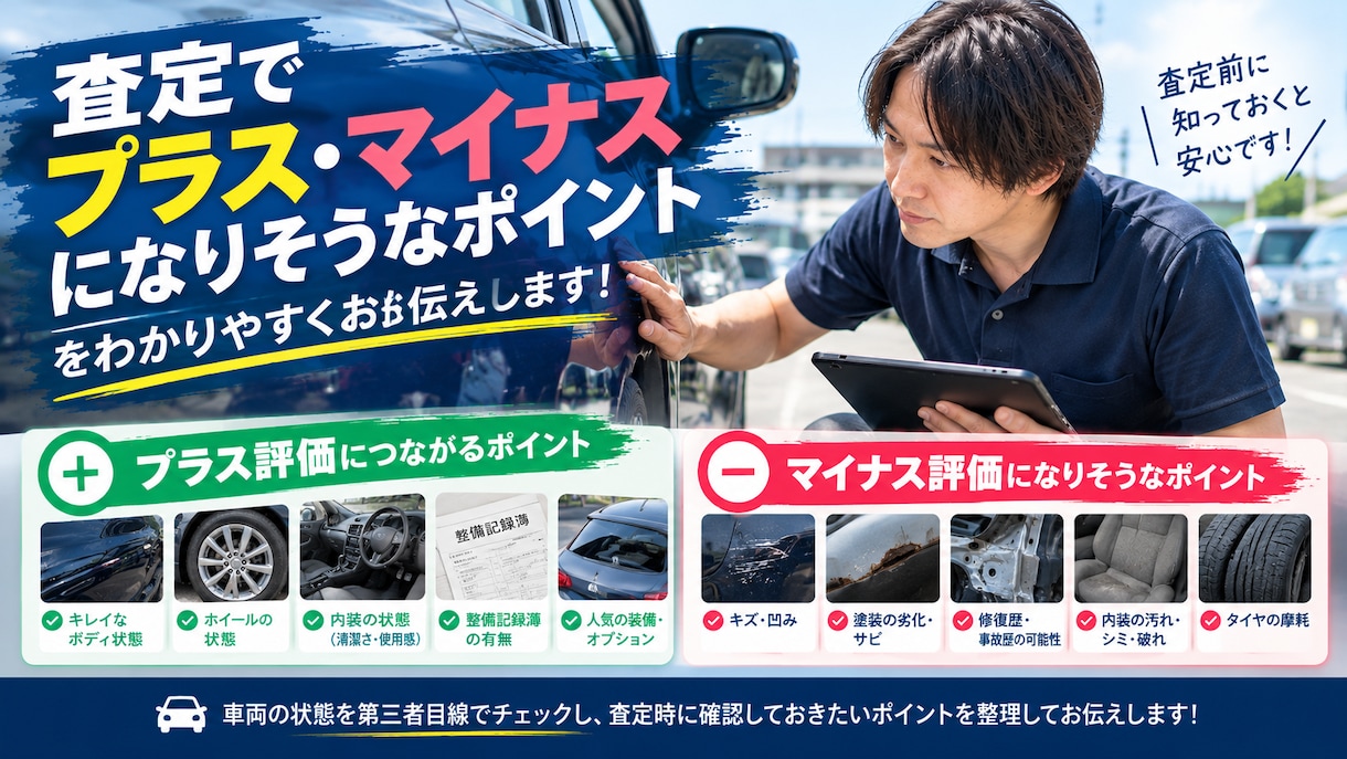 愛車売却前に車両状態や修復歴をチェックします キズ凹み・修復歴など査定前に確認したいポイントをお伝えします イメージ4