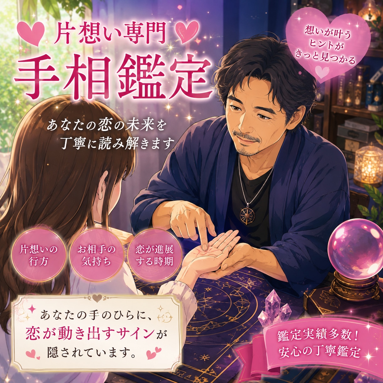 片想いのあなたの未来をお伝えいたします 片想い専門手相鑑定をいたします イメージ2