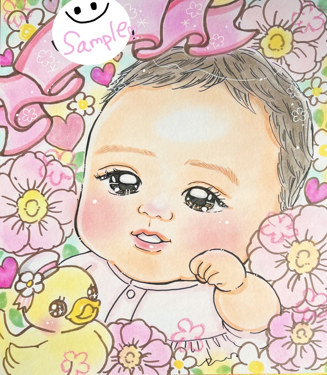 七五三やお誕生日に！明るく可愛い似顔絵お描きします 赤ちゃんやお子さんが得意です！バースデーやお祝いにせひ！ イメージ5