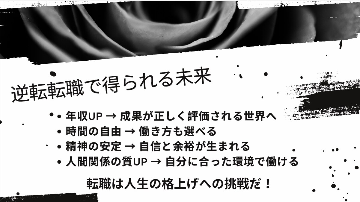 逆転転職で挑戦するあなたを応援します 職場の悩み、人生の悩み、モヤモヤを整理して最善の一歩へ！！ イメージ4
