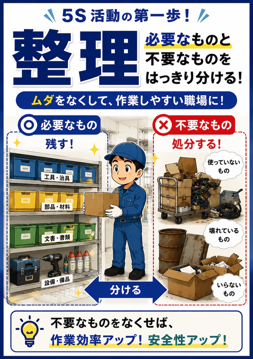 5S・整理整頓の注意喚起ポスターを作成します 工場・倉庫・事務所など、現場に合わせた5Sポスターを作成！ イメージ1