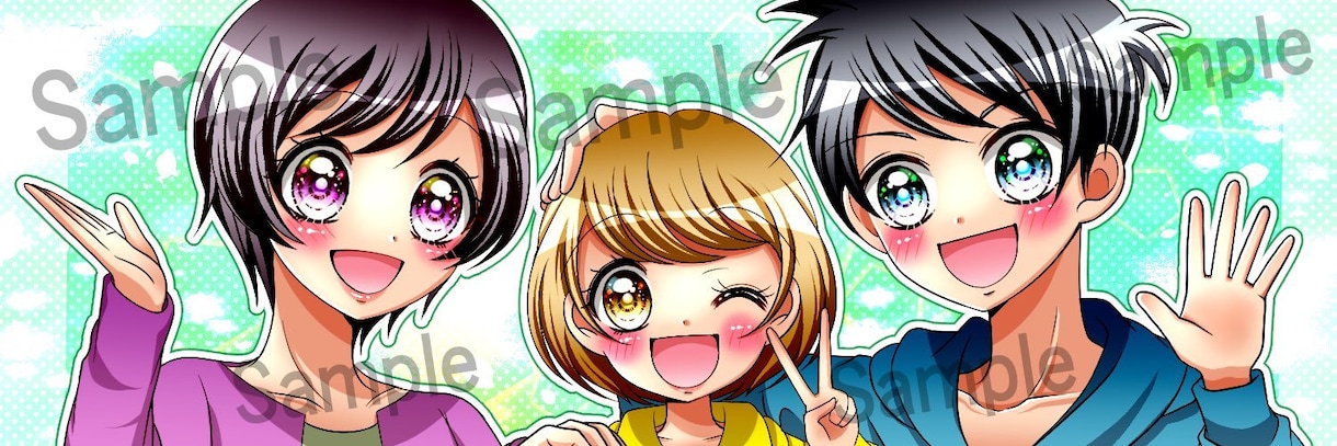 可愛い少女漫画風Twitterのヘッダー描きます キラキラで目を引きつけるヘッダー描きます！ イメージ2