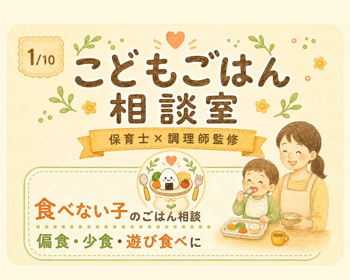 保育士×調理師が食べない子のごはん相談に乗ります 「食べない子のごはん時間をラクに イメージ1