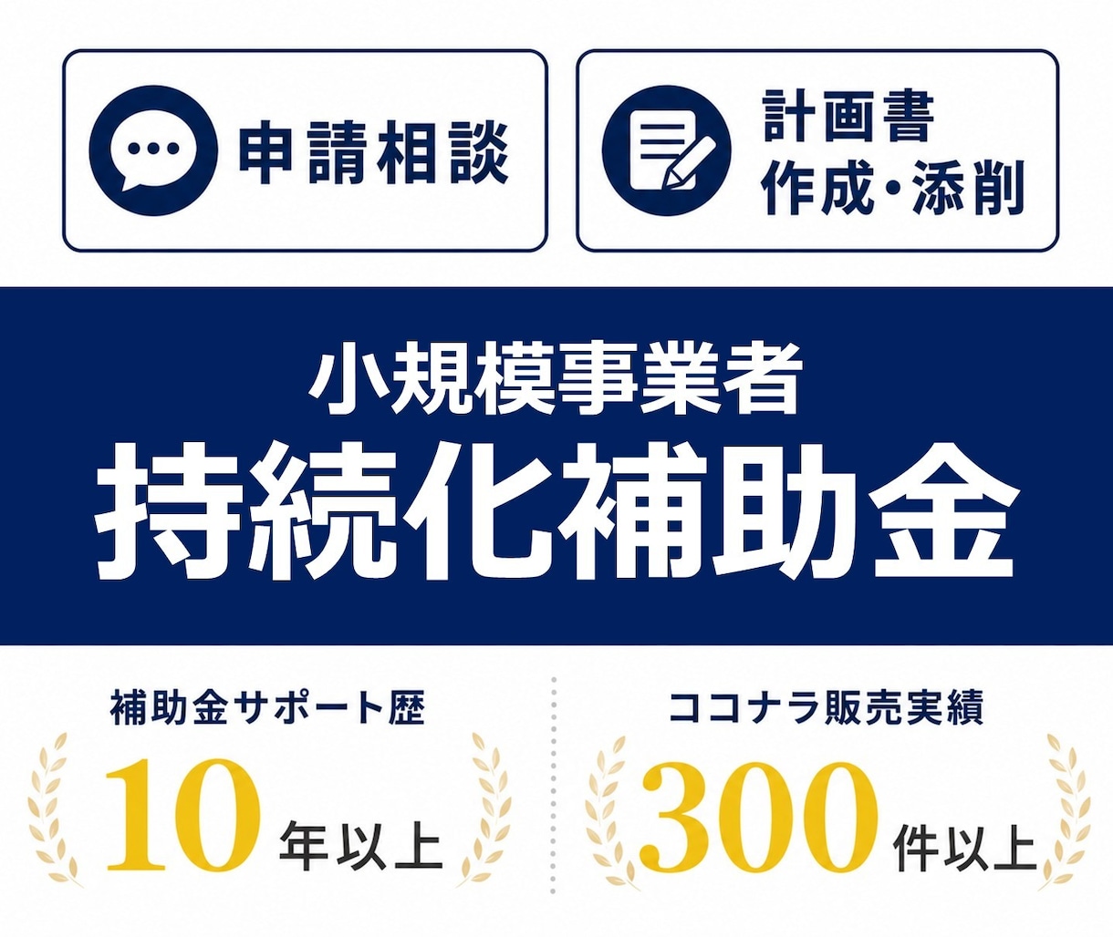 小規模事業者持続化補助金の申請をサポートします 本補助金は、自社事業でも10回程度採択されています。 イメージ1