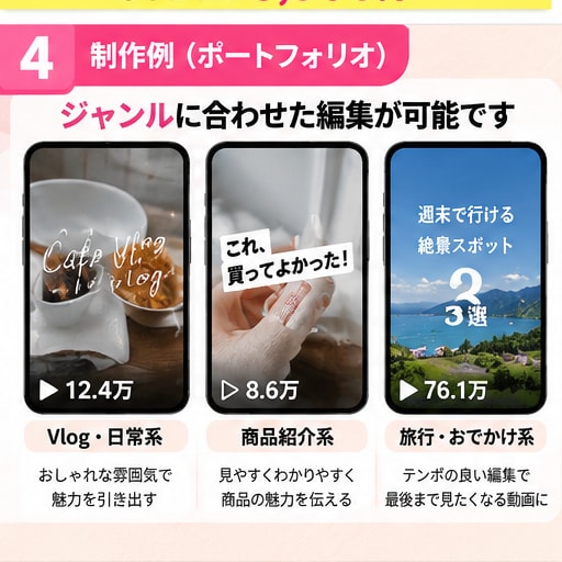 TikTok・ショート動画を見やすく編集します TikTok1.3万人の運用経験を活かして動画編集します イメージ5