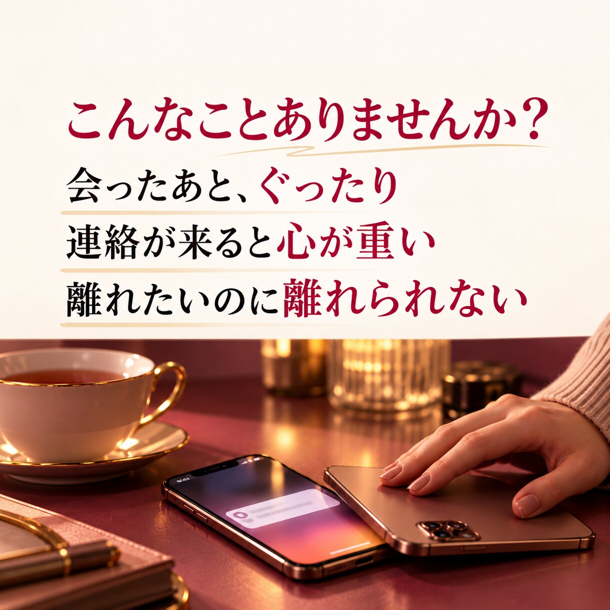 会うと疲れる相手とのエーテルコードを整えます 離れられない人間関係に疲れた心を、優しく整える30分 イメージ2