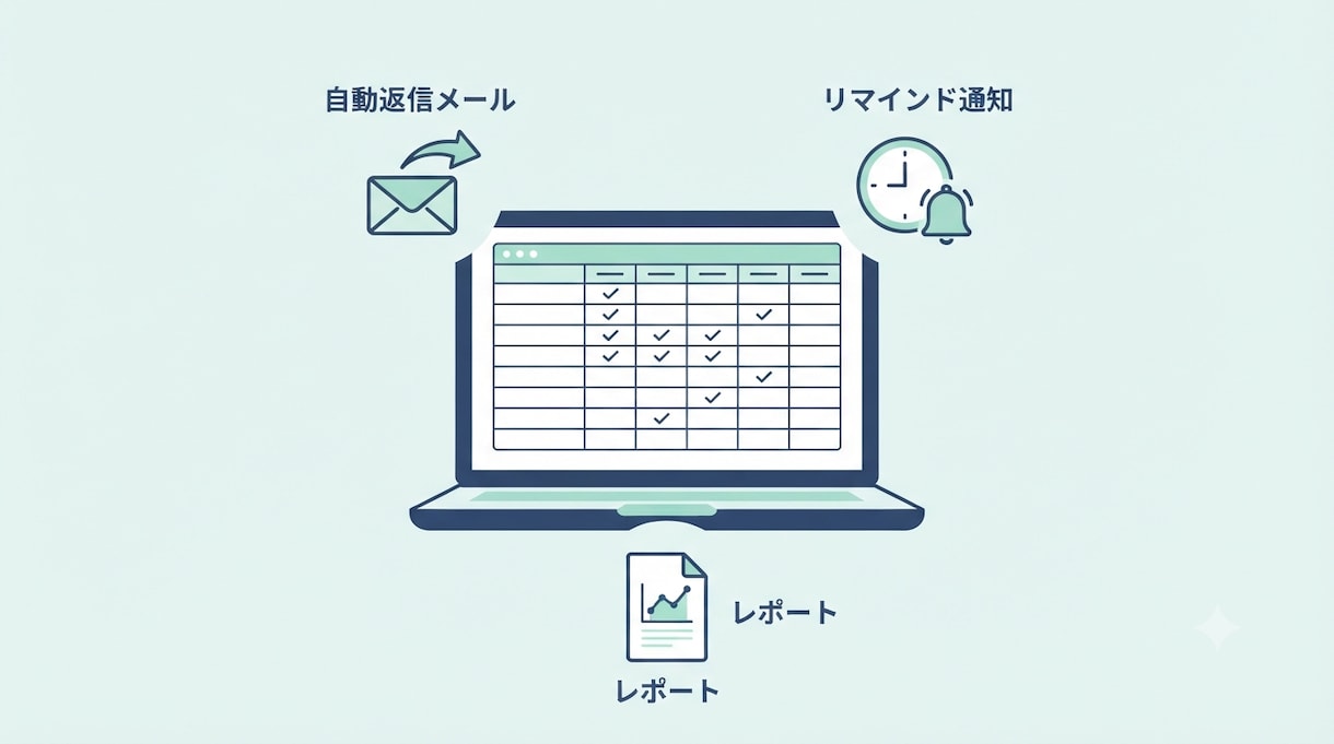Googleフォームの問い合わせ対応を自動化します 対応漏れ・手動転記・週次集計の手間をまるごと解消 イメージ1