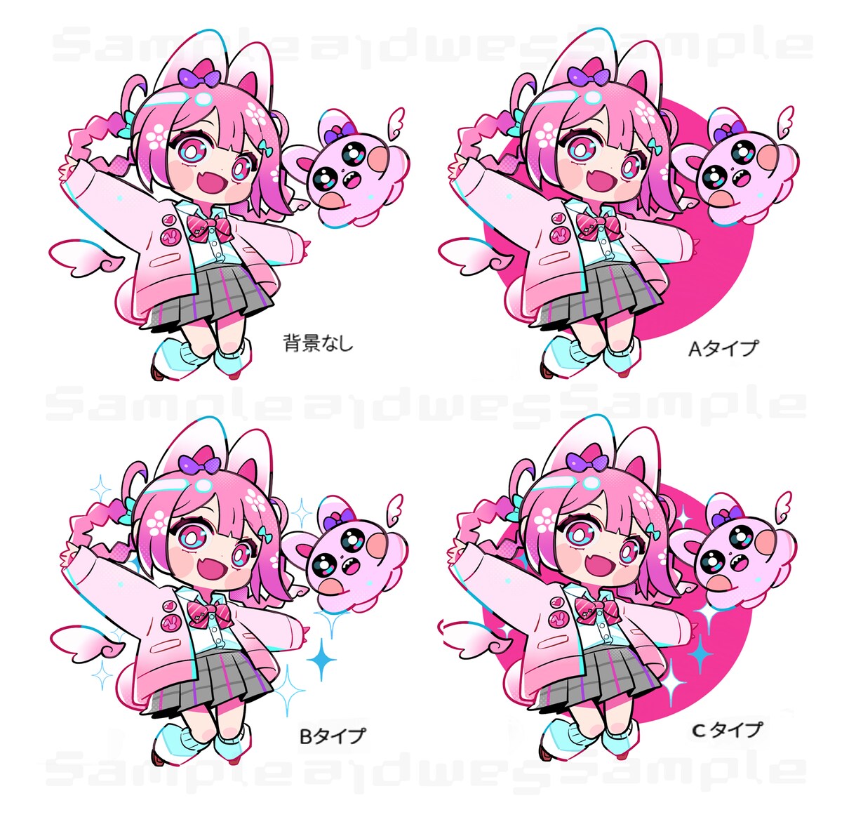 商用可  SD絵、デフォルメイラスト描きます ポップで可愛いデフォルメイラスト イメージ3