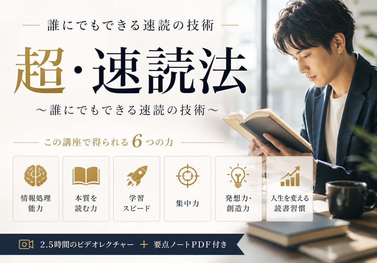 誰でもできる！速読法を教えます あなたの読書の固定概念を破壊して「１日１冊読める人」にします イメージ1