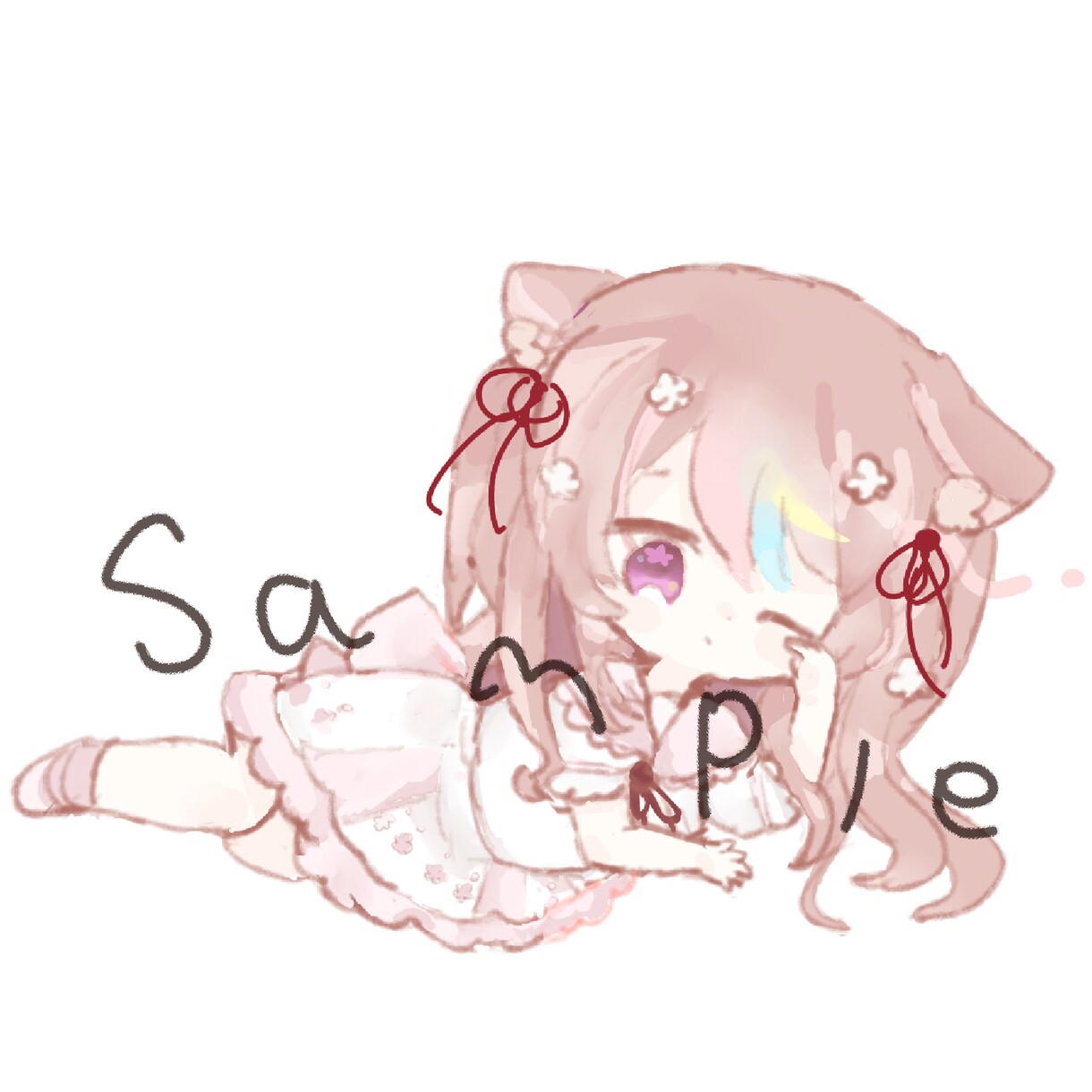 小さくて可愛いデフォルメイラスト描きます 立ち絵 アイコン ペア画 グッズまで幅広く対応しております イメージ3