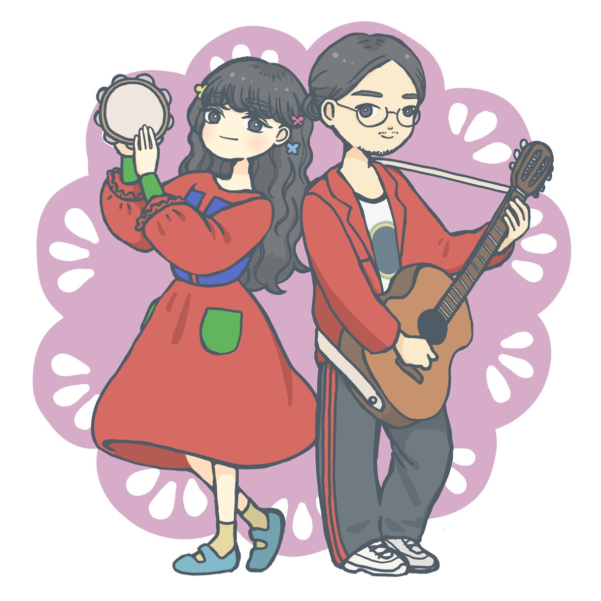 全身イラストを描きます ポップでゆるく淡いイラストを描きます！ イメージ3