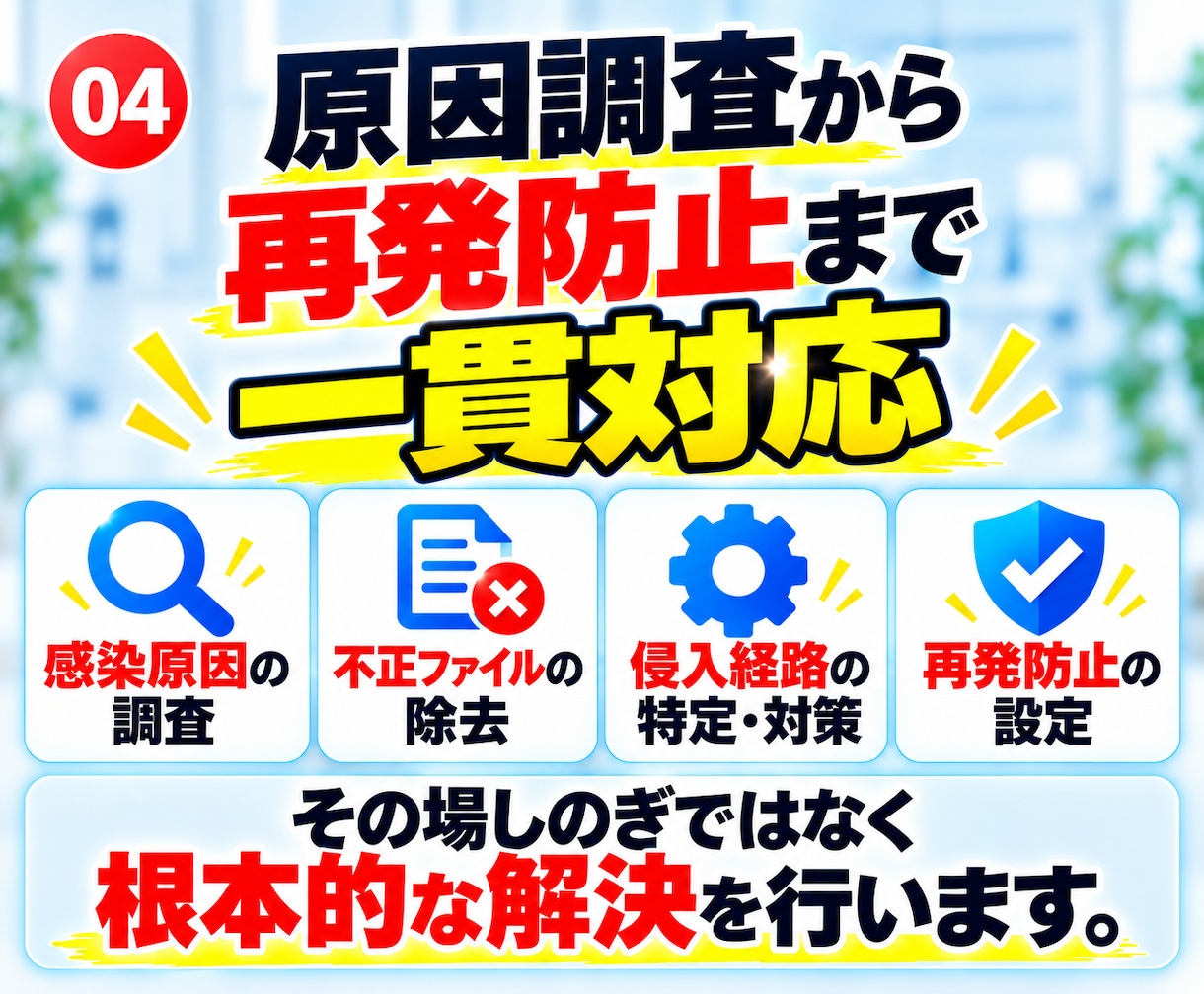 不正アクセスされたサーバー・サイト完全復活させます 【再発時は無償対応】バックアップなしでもご相談ください イメージ4