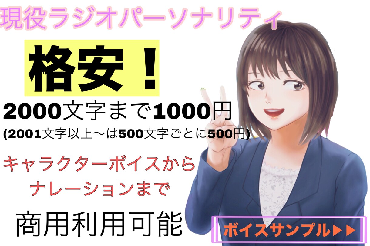 現役ラジオパーソナリティが声をお入れします 明るいナレーションから落ち着いたナレーションまで イメージ1