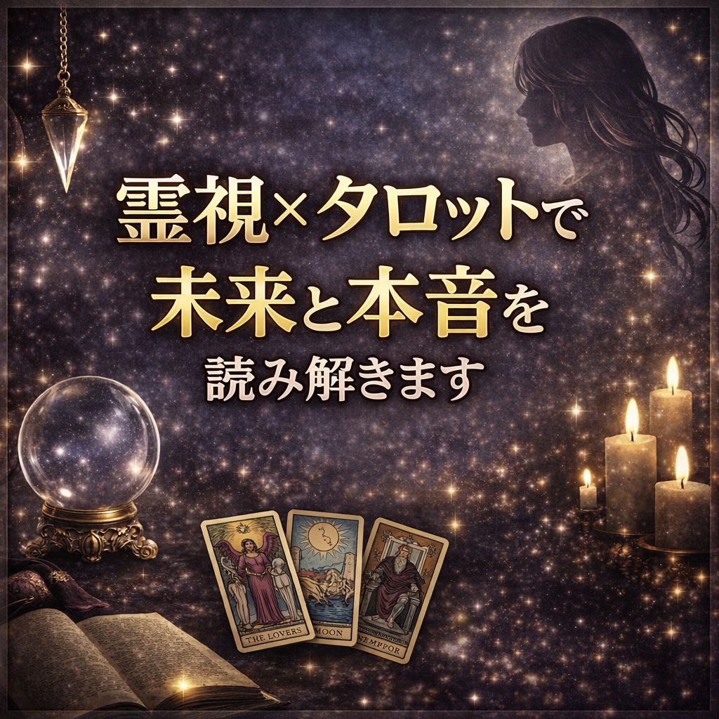 霊視×タロットで未来と本音をはっきり読み解きます 未来を変えるためのヒントまで具体的にお伝えします。 イメージ1
