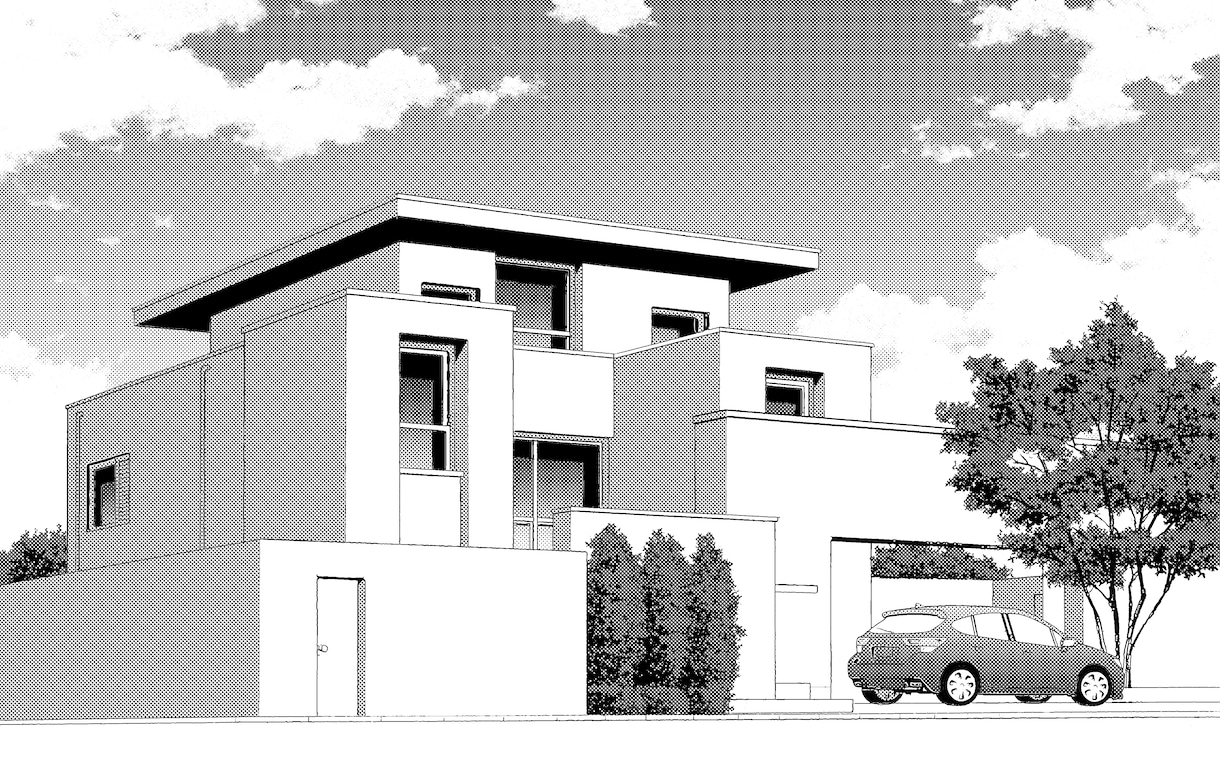漫画風背景イラスト描きます あなたの家、車、風景写真等を漫画背景で描写 イメージ1