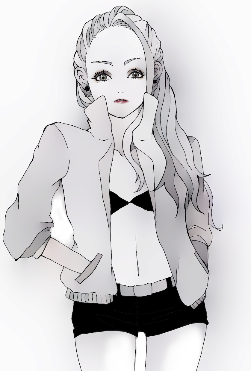 早めの仕上がり☆モノクロ！モダン美人画描きます ～落ち着いた大人かわいいイラスト描かせていただきます～ イメージ8
