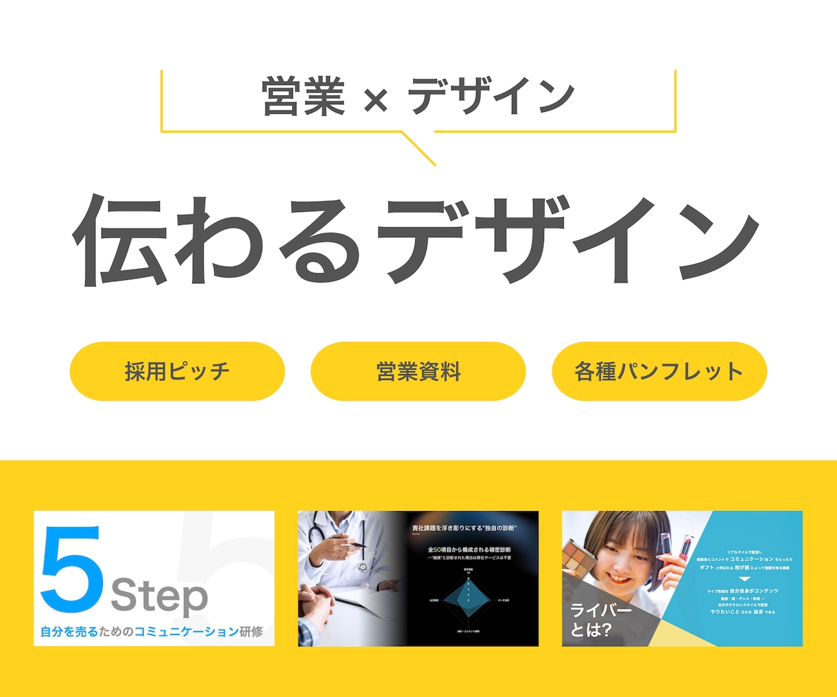 実績が弱くても戦える資料作成します 実績少でもプロ感を演出する構成力×高品質デザイン イメージ1