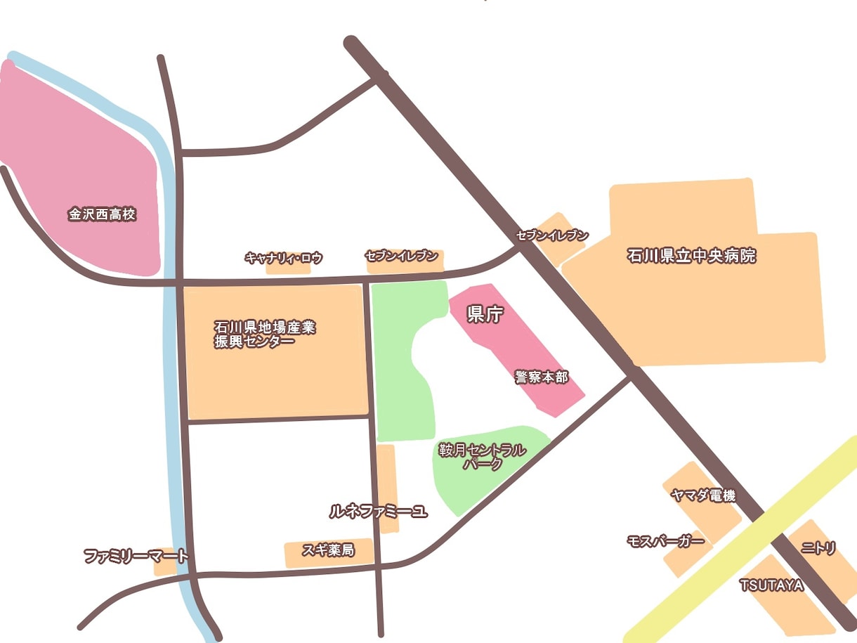 地図のトレースをします パンフレットの地図イラストのトレース イメージ2
