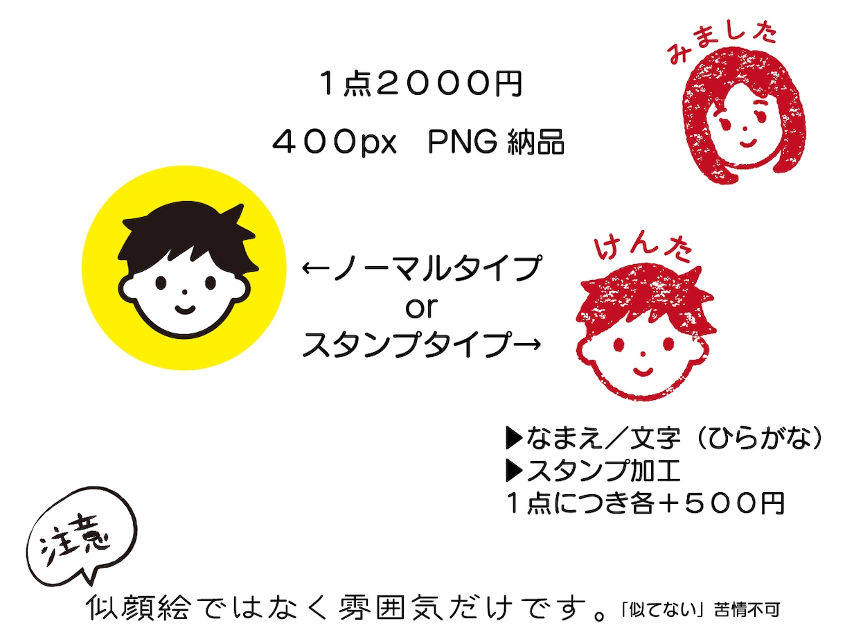 アイコンからビジネスまで使える？アイコンあります アイコンや名刺や事務用はんこなど！自分の顔がシンプルポイント イメージ2