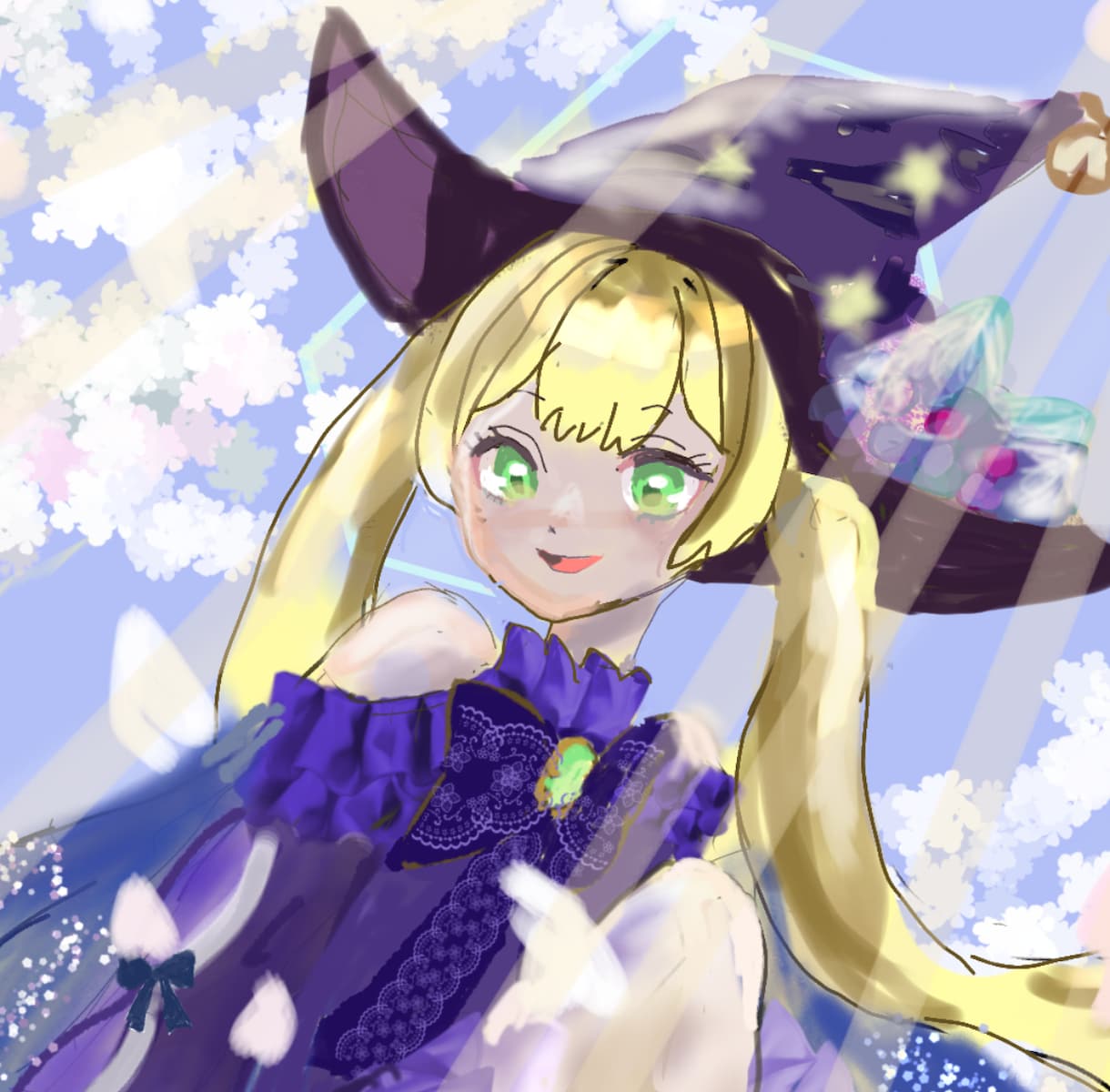 配信画面を華やかでエモい1枚絵描きます 夢かわ×レトロポップな絵を。初めての方でも、安心な二択で。 イメージ3