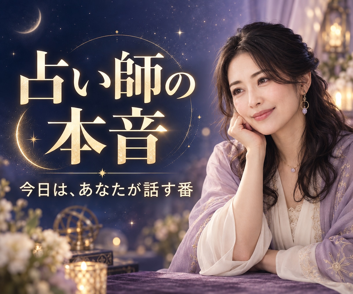 占い師さんの誰にも言えない本音をお聴きします 占い師ではなく、一人のあなたに戻れる時間を イメージ1