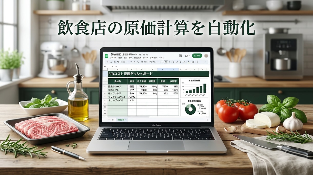 飲食店向け発注計算＋原価管理シート販売します 「仕込み計算を自動化。原価・アレルゲン管理も一本で」 イメージ1