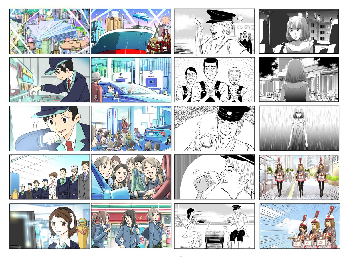 【企業】モノクロコンテ（線画＋グレー塗り）を制作します【広告代理店様向け】 イメージ3