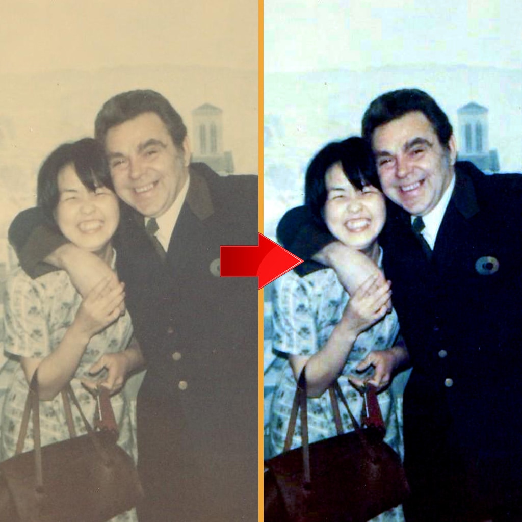 色褪せた古い写真を色補正し、鮮やかに復元します データでも現物写真でもきれいに蘇ります イメージ2