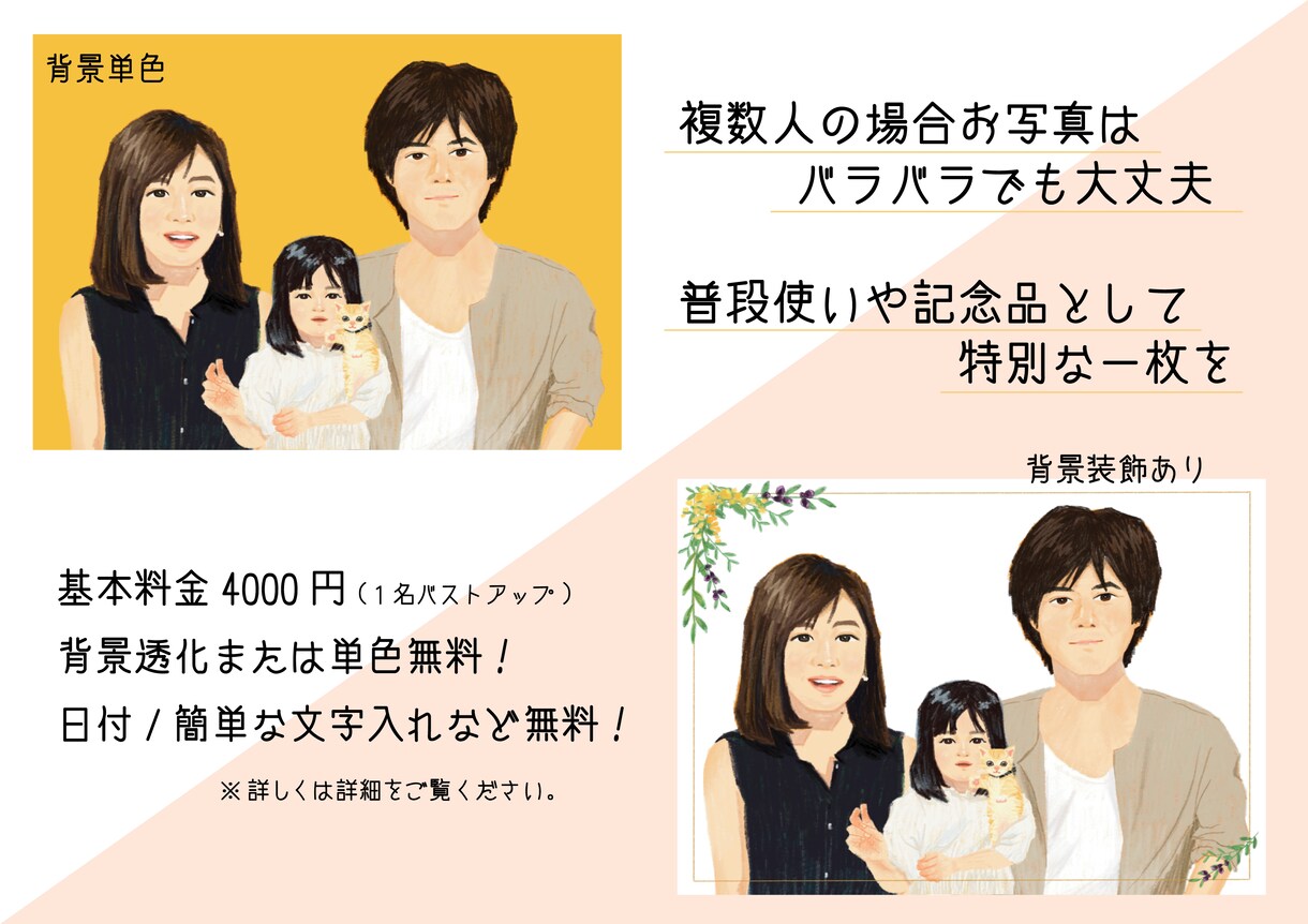 お写真を元に手書き風の似顔絵を描きます 〓結婚/入学/引越し/アイコン/SNSなど〓 イメージ4