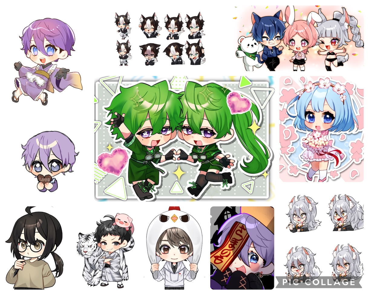 低価格で高クオリティのイラスト描きます 等身、ミニキャラ、パーツ分け、MV、1枚絵等々 イメージ1