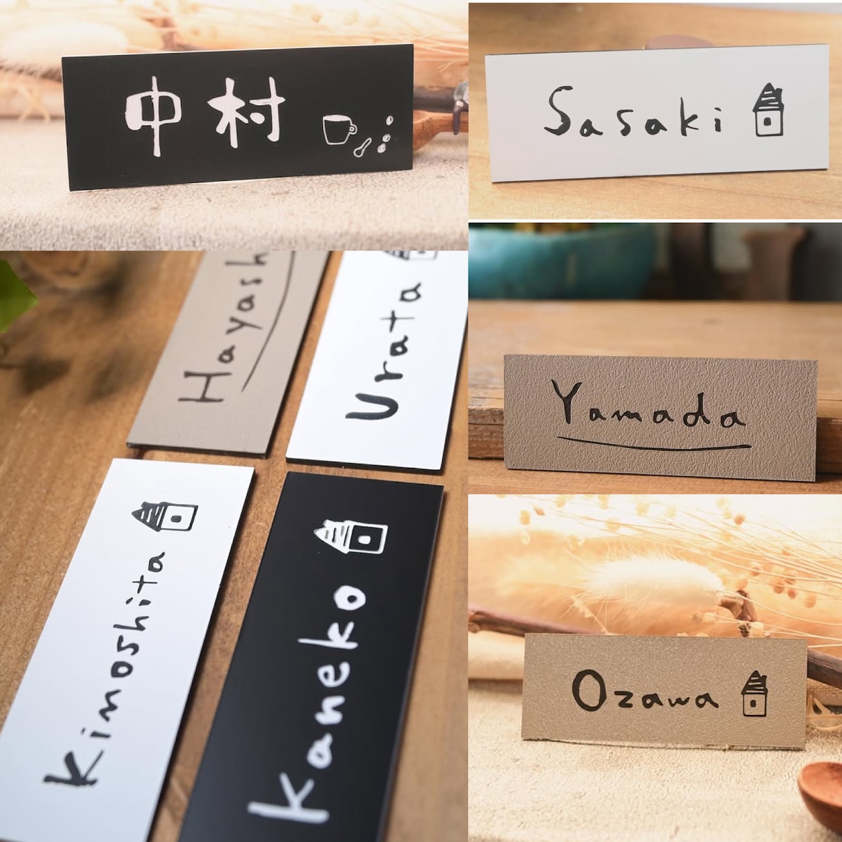 軽量・サイズオーダー可＊ゆる文字表札制作します 屋外対応＆軽量　取り付け簡単♪優しく温かい雰囲気に仕上げます イメージ2
