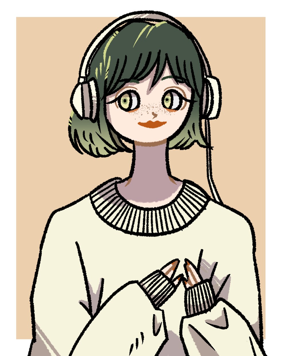 おしゃれでかわいい人物画描きます ポップで可愛い人物画 SNSアイコンなどにいかがですか イメージ1