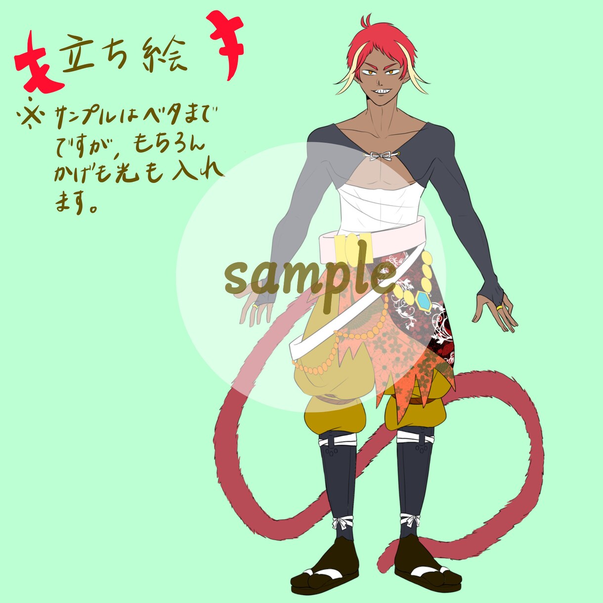 キャラクター立ち絵、ちびキャラ描きます 3面図、表情差分、衣装差分…対応可 イメージ2