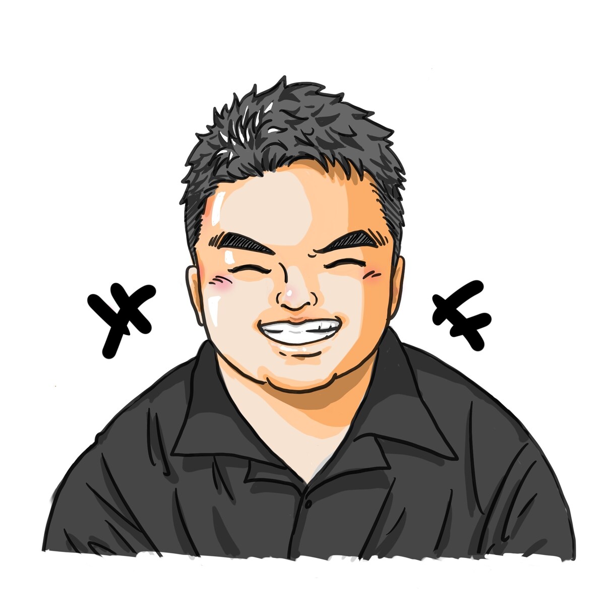 手描き感のある似顔絵やSNSアイコン描きます ペンで描いたようなすこしラフな画風の似顔絵です イメージ1