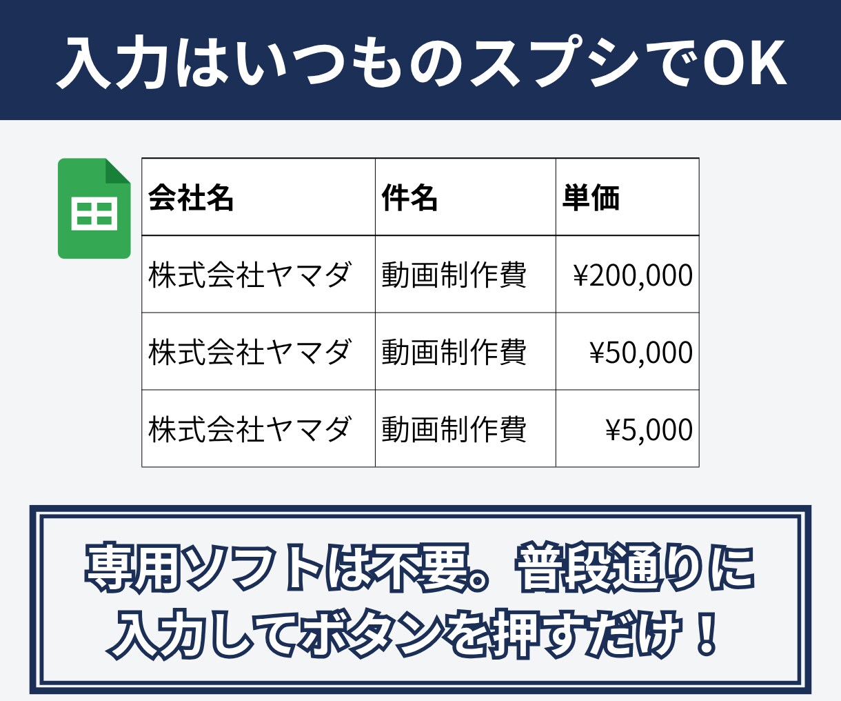 スプレッドシートから納品書PDFを自動生成します 面倒な納品書作成を完全自動化！月額0円で作業をラクに イメージ3