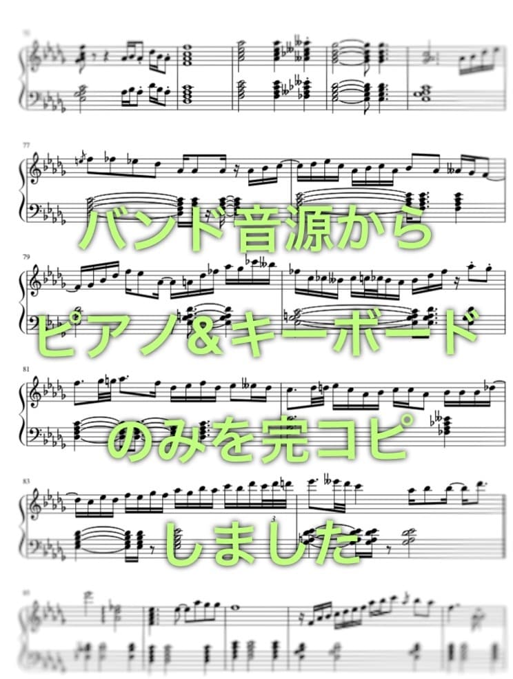 耳コピ/採譜/編曲/アレンジ/移調/清書承ります ピアノ/歌伴奏/管弦/JAZZアドリブ/コード譜/マスター譜 イメージ3