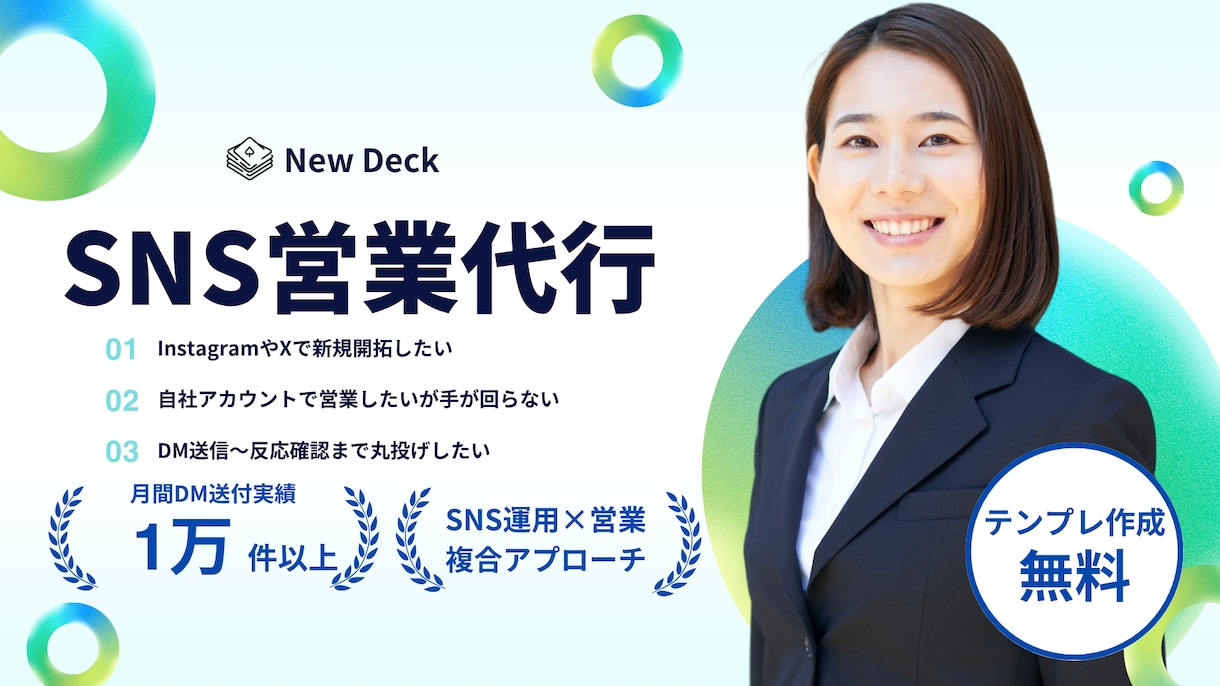 SNS営業/DM送信から返信対応まで対応します インスタ・Xを活用し、商材・業種ごとにターゲットへ営業します イメージ1